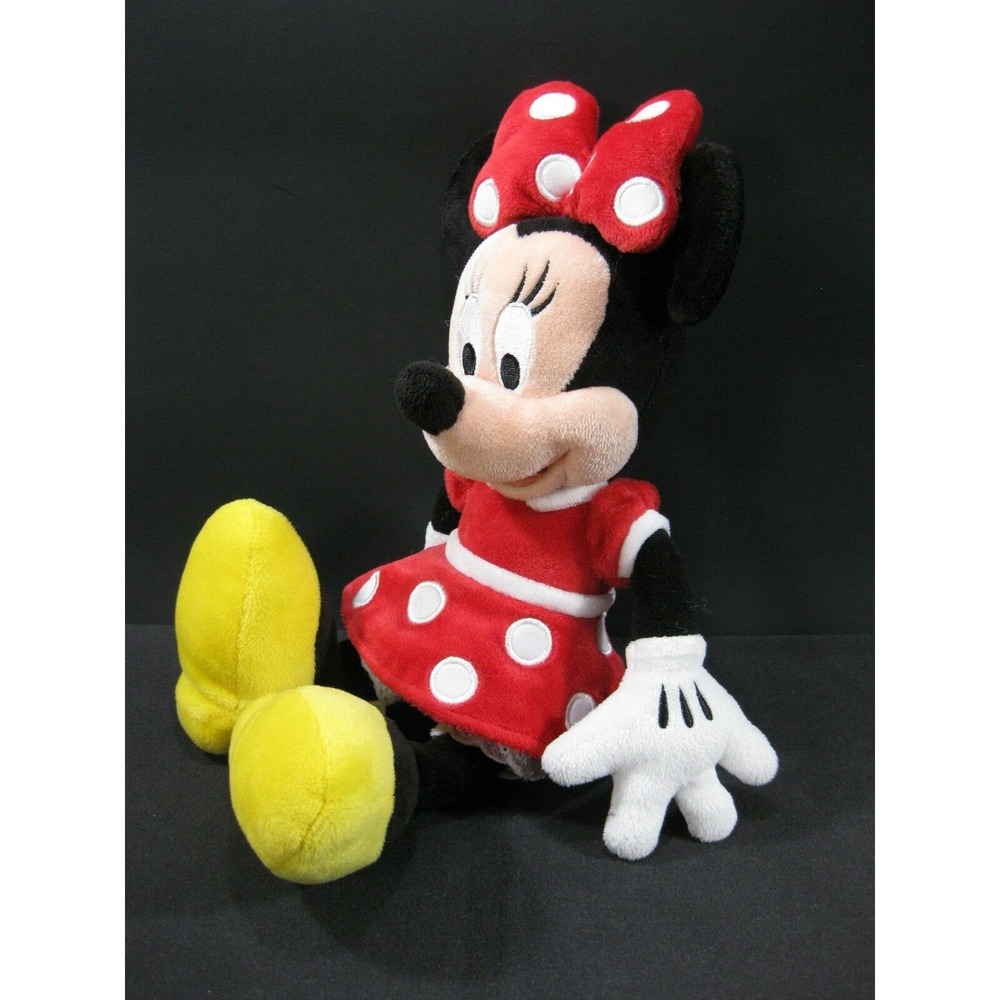 Disney MINNIE MOUSE DOLL 13" Polka Dot Dress Hair Bow Plush Toy Stuffed